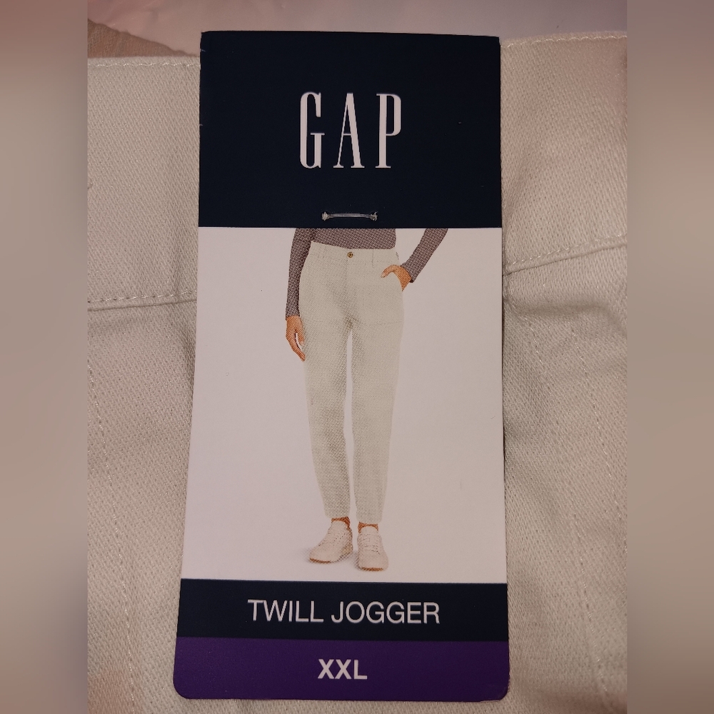 Gap Women's Elastic Waistband Twill Jogger Pants With Pockets-XXL-Color-Birch